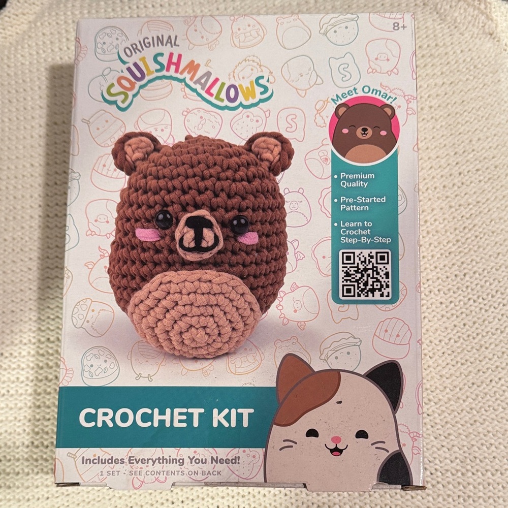 Squishmallows Crochet Kit with Brown Bear Design NEW in box